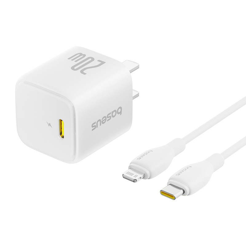Bộ sạc nhanh hiệu Baseus Cube 1C 20W CN Foldable Version (With Cable USB-C to ip 20W 1m) - Nâng cấp tốc độ sạc cho iPhone của bạn với bộ sạc nhanh <strong>Baseus Cube 1C 20W CN Foldable Version</strong>. Đây là giải pháp sạc toàn diện, giúp sạc đầy 50% pin chỉ trong 30 phút nhờ công suất Power Delivery 20W mạnh mẽ. Thiết kế "Cube" siêu nhỏ gọn cùng chân cắm có thể gập lại độc đáo giúp bạn dễ dàng mang theo mọi lúc mọi nơi mà không sợ làm trầy xước các vật dụng khác. Đặc biệt, bộ sản phẩm đã đi kèm sẵn cáp sạc nhanh USB-C to Lightning dài 1m chất lượng cao từ Baseus, mang đến một combo hoàn hảo, tiết kiệm và tiện lợi. An toàn, nhỏ gọn và mạnh mẽ, <strong>Baseus Cube 1C 20W CN Foldable Version</strong> là lựa chọn lý tưởng cho người dùng Apple.