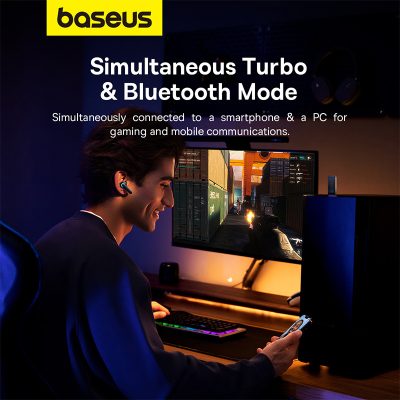 Tai nghe không dây hiệu Baseus AeQur G10 - Chinh phục mọi đấu trường ảo với tai nghe gaming <strong>Baseus AeQur G10</strong>. Được thiết kế dành riêng cho game thủ, tai nghe mang đến độ trễ siêu thấp chỉ 25ms qua kết nối 2.4G Dongle, cho phản ứng tức thì và lợi thế tuyệt đối. Công nghệ kết nối kép đột phá cho phép bạn vừa chơi game trên PC/Console, vừa nhận cuộc gọi từ điện thoại qua Bluetooth 5.3 mà không cần tháo tai nghe. Đắm chìm trong không gian âm thanh vòm 360° sống động, xác định chính xác vị trí kẻ địch. Thiết kế mecha đầy cảm hứng cùng đèn RGB rực rỡ thể hiện cá tính. Trang bị ngay <strong>Baseus AeQur G10</strong> để thống trị thế giới game của bạn!