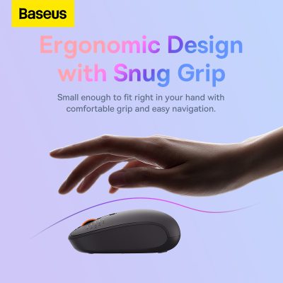 Chuột máy tính không dây hiệu Baseus F01B Tri-Mode - Giải phóng không gian làm việc và tối ưu hiệu suất với chuột không dây <strong>Baseus F01B</strong> Tri-Mode. Với khả năng kết nối 3 chế độ (Bluetooth 5.0, Bluetooth 3.0 & 2.4GHz Dongle), bạn có thể dễ dàng chuyển đổi qua lại giữa 3 thiết bị như laptop, máy tính bảng và PC chỉ bằng một nút nhấn. Công nghệ click yên tĩnh (silent click) giúp bạn làm việc trong sự tĩnh lặng tuyệt đối mà không làm phiền người khác. Thiết kế công thái học đối xứng, siêu mỏng, vừa vặn hoàn hảo trong lòng bàn tay, mang lại sự thoải mái khi sử dụng trong thời gian dài. Tùy chỉnh độ nhạy với 3 mức DPI (800/1200/1600), chuột không dây <strong>Baseus F01B</strong> là sự lựa chọn hoàn hảo cho một không gian làm việc hiện đại, linh hoạt và hiệu quả.