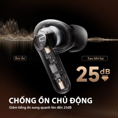 Tai nghe Bluetooth SoundPEATS Life Lite, In-ear, Driver 10mm, Pin 23H, IPX4, Bluetooth 5.3, Game Mode 50ms, ENC Mic - Tai nghe <strong>SoundPEATS Life</strong> thiết kế in-ear, driver 10mm, âm thanh sống động với codec AAC/SBC. Pin 6.5H (tai nghe), 23H (hộp sạc), sạc USB-C. IPX4 chống nước, micro ENC kép, Bluetooth 5.3, độ trễ 50ms (Game Mode). Điều khiển cảm ứng. Bảo hành 12 tháng, lý tưởng cho nghe nhạc, chơi game, đàm thoại.