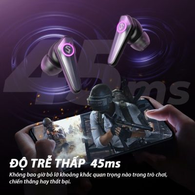 Tai nghe Bluetooth SoundPEATS Cyber Gear, In-ear, Driver 10mm, Pin 26H, IPX4, Bluetooth 5.3, Game Mode 45ms, RGB LED - <h4 dir="ltr" data-pm-slice="1 4 []">Tai nghe <strong>SoundPEATS Cyber Gear</strong> với công nghệ <strong>SoundPEATS Cyber Gear</strong>, thiết kế in-ear Cyberpunk, driver 10mm, âm thanh Mega-S độc quyền. Pin 6.5H (tai nghe), 26H (với hộp sạc), sạc USB-C. IPX4 chống nước, micro kép ENC, Bluetooth 5.3, độ trễ 45ms (Game Mode). App PeatsAudio tùy chỉnh EQ. Bảo hành 12 tháng, lý tưởng cho game thủ, nghe nhạc.</h4>
