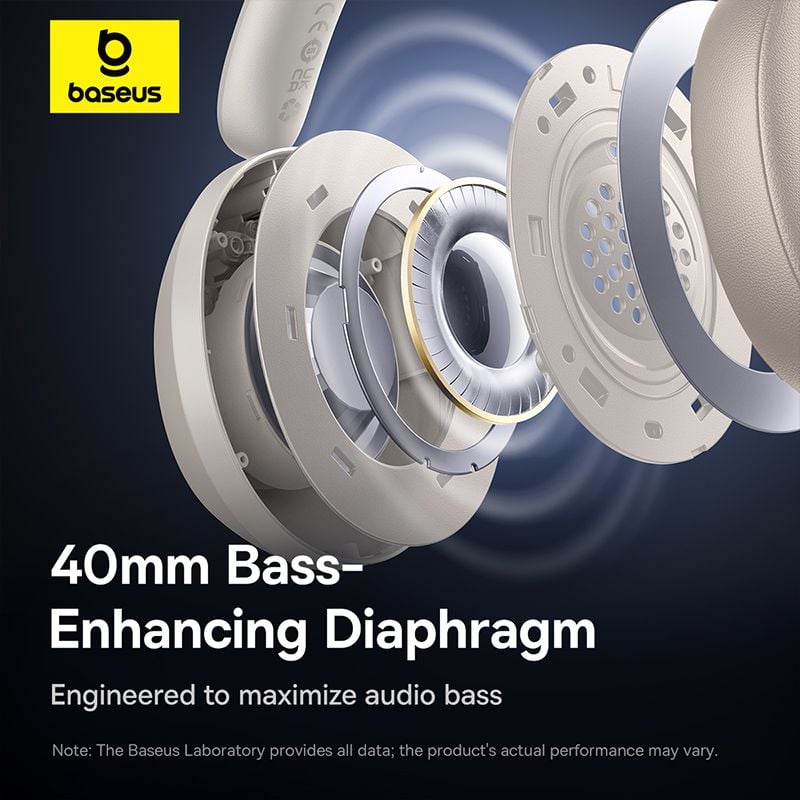 Tai Nghe Chụp Tai Không Dây Baseus Bass 35 Max Ultra Bass (Bluetooh v5.3, 50H)