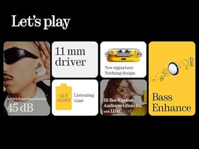 Tai nghe Bluetooth Nothing Ear (a) B162, ANC 45dB, Driver 11mm, Hi-Res Audio, Pin 42.5H, ChatGPT - Tai nghe<strong> Nothing Ear (a) B162</strong> với công nghệ <strong>B162</strong>, driver 11mm, âm thanh Hi-Res (LDAC), ANC 45dB, pin 9.5H (tai nghe) và 42.5H (với hộp sạc). Thiết kế trong suốt, 3 mic mỗi tai, giảm nhiễu 60%, IP54 chống nước. Tích hợp ChatGPT khi dùng với điện thoại Nothing, tùy chỉnh qua app Nothing X. Bảo hành 12 tháng, lý tưởng cho nghe nhạc, gọi điện.