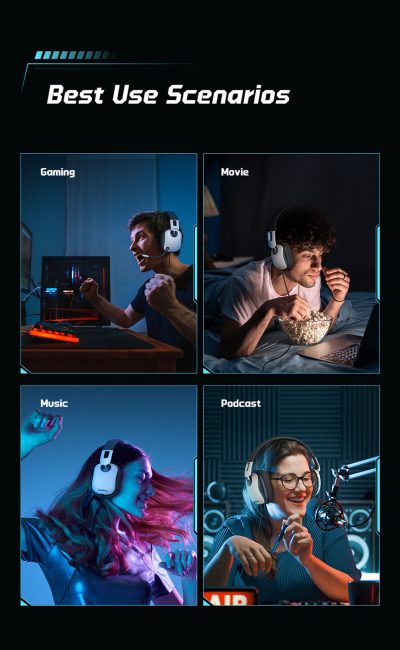 Tai Nghe Gaming Baseus GoPlay 1+ Max - Âm Thanh Vòm 7.1, Không Dây Độ Trễ Thấp, Micro Khử Ồn, Đa Nền Tảng - Thống trị mọi đấu trường ảo với tai nghe gaming không dây <strong>Baseus GoPlay 1+ Max</strong>. Được thiết kế cho game thủ chuyên nghiệp, tai nghe mang đến trải nghiệm âm thanh vòm 7.1 đỉnh cao, giúp bạn xác định chính xác vị trí kẻ địch. Công nghệ kết nối không dây 2.4GHz đảm bảo độ trễ siêu thấp, loại bỏ hoàn toàn hiện tượng lag âm thanh. Micro khử ồn có thể tháo rời giúp giao tiếp với đồng đội luôn rõ ràng, rành mạch. Đệm tai thoáng khí và thiết kế siêu nhẹ cho phép bạn chiến game hàng giờ liền mà vẫn thoải mái. Tương thích đa nền tảng PC, PS5, Switch, <strong>Baseus GoPlay 1+ Max</strong> là vũ khí tối thượng giúp bạn đến gần hơn với chiến thắng.