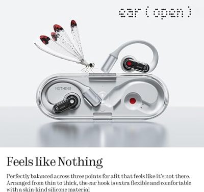 Tai nghe Bluetooth Nothing Ear (Open) B182, Thiết Kế Mở, Driver 14.2mm, Pin 30H, ChatGPT, IP54 - Tai nghe <strong>Nothing Ear (Open) B182</strong> với công nghệ <strong>B182,</strong> thiết kế mở, driver 14.2mm phủ titan, âm thanh rõ nét, tích hợp ChatGPT. Pin 8H (tai nghe), 30H (với hộp sạc), sạc nhanh 10 phút cho 2H. Bluetooth 5.3, 6 mic Clear Voice 2.0, IP54 chống nước. Tùy chỉnh qua app Nothing X, phù hợp thể thao, du lịch. Bảo hành 12 tháng.