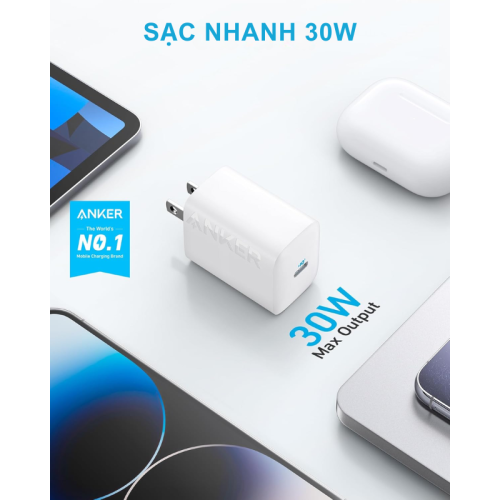 Sạc Nhanh Anker 312 Ace 30W (B2640) Kèm Cáp C to C - Anker B2640 30W Chính Hãng, Giá Tốt - Hình ảnh 2