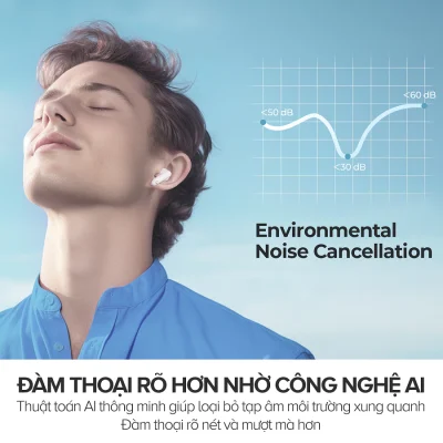 Tai Nghe True Wireless HAVIT LIFE 01T, Bluetooth 5, AI Khử Ồn, Nghe Đến 33H - Hàng Chính Hãng - Tận hưởng âm thanh tự do và những cuộc gọi trong trẻo với tai nghe True Wireless <strong>HAVIT LIFE 01T</strong>. Sản phẩm là sự kết hợp hoàn hảo giữa công nghệ và thời lượng pin, nổi bật với tính năng khử ồn cuộc gọi bằng thuật toán AI, giúp lọc bỏ tạp âm môi trường hiệu quả để giọng nói của bạn luôn rõ ràng. Đắm chìm trong âm nhạc cả ngày dài với thời lượng pin khủng lên đến 33 giờ khi dùng cùng hộp sạc. Kết nối Bluetooth 5.4 ổn định đảm bảo trải nghiệm không dây liền mạch. Với thiết kế ergonomic vừa vặn, điều khiển cảm ứng thông minh, <strong>HAVIT LIFE 01T</strong> là người bạn đồng hành lý tưởng cho công việc, học tập và giải trí mỗi ngày.