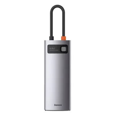 Thiết bị mở rộng hiệu Baseus Metal Gleam Series 6-in-1 Multifunctional Type-C HUB Docking Station