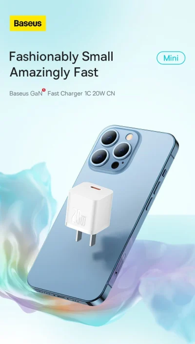 Củ sạc nhanh Baseus GaN5 Fast Charger 1C 20W - Trải nghiệm công nghệ sạc của tương lai với củ sạc <strong>Baseus GaN5 Fast Charger 1C 20W</strong>. Nhờ công nghệ GaN5 (Gallium Nitride thế hệ 5) tiên tiến, củ sạc có kích thước siêu nhỏ gọn, nhỏ hơn 50% so với củ sạc 20W thông thường nhưng vẫn cung cấp công suất sạc nhanh Power Delivery 20W mạnh mẽ. Sạc đầy 60% pin cho iPhone chỉ trong 30 phút. Công nghệ kiểm soát nhiệt độ thông minh BCT đảm bảo sạc nhanh nhưng luôn mát mẻ và an toàn. Thiết kế tối giản, sang trọng, <strong>Baseus GaN5 Fast Charger 1C 20W</strong> là sự lựa chọn hoàn hảo để thay thế củ sạc cũ, mang lại sự kết hợp hoàn hảo giữa kích thước, tốc độ và sự an toàn.