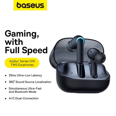 Tai nghe không dây hiệu Baseus AeQur G10 - Chinh phục mọi đấu trường ảo với tai nghe gaming <strong>Baseus AeQur G10</strong>. Được thiết kế dành riêng cho game thủ, tai nghe mang đến độ trễ siêu thấp chỉ 25ms qua kết nối 2.4G Dongle, cho phản ứng tức thì và lợi thế tuyệt đối. Công nghệ kết nối kép đột phá cho phép bạn vừa chơi game trên PC/Console, vừa nhận cuộc gọi từ điện thoại qua Bluetooth 5.3 mà không cần tháo tai nghe. Đắm chìm trong không gian âm thanh vòm 360° sống động, xác định chính xác vị trí kẻ địch. Thiết kế mecha đầy cảm hứng cùng đèn RGB rực rỡ thể hiện cá tính. Trang bị ngay <strong>Baseus AeQur G10</strong> để thống trị thế giới game của bạn!