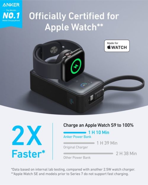 Pin Sạc Dự Phòng Anker MagGo 10.000mAh 35W A1657 Hỗ Trợ Sạc Apple Watch - A1657 - Hình ảnh 3