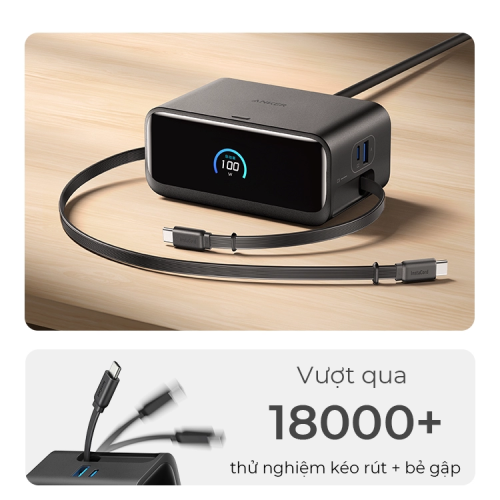 Trạm Sạc Anker Nano 100W 7-in-1 A91C8 - Tích Hợp Cáp USB-C Rút Gọn Siêu Tiện Lợi - Hình ảnh 2