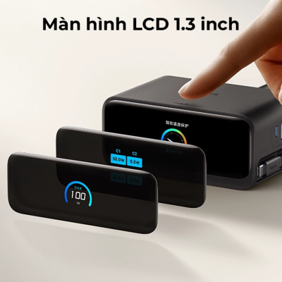 Trạm Sạc Anker Nano 100W 7-in-1 A91C8 - Tích Hợp Cáp USB-C Rút Gọn Siêu Tiện Lợi - Nói lời tạm biệt với mớ dây cáp lộn xộn cùng trạm sạc Anker Nano 100W <strong>A91C8</strong>. Đây là giải pháp 7-trong-1 tối thượng, nổi bật với một cáp sạc USB-C 100W tích hợp có thể rút gọn độc đáo. Bạn sẽ không bao giờ quên hay làm mất dây sạc laptop nữa! Ngoài ra, sản phẩm còn có 2 ổ cắm AC, 2 cổng USB-C, và 2 cổng USB-A, cung cấp tổng công suất USB 100W để sạc mọi thiết bị từ laptop đến điện thoại. Với thiết kế Nano siêu nhỏ gọn và công nghệ an toàn ActiveShield™ 2.0, trạm sạc <strong>A91C8</strong> là lựa chọn hoàn hảo để giữ cho không gian làm việc của bạn luôn ngăn nắp và đầy năng lượng.