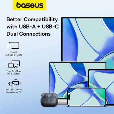 Tai nghe không dây hiệu Baseus AeQur G10 - Chinh phục mọi đấu trường ảo với tai nghe gaming <strong>Baseus AeQur G10</strong>. Được thiết kế dành riêng cho game thủ, tai nghe mang đến độ trễ siêu thấp chỉ 25ms qua kết nối 2.4G Dongle, cho phản ứng tức thì và lợi thế tuyệt đối. Công nghệ kết nối kép đột phá cho phép bạn vừa chơi game trên PC/Console, vừa nhận cuộc gọi từ điện thoại qua Bluetooth 5.3 mà không cần tháo tai nghe. Đắm chìm trong không gian âm thanh vòm 360° sống động, xác định chính xác vị trí kẻ địch. Thiết kế mecha đầy cảm hứng cùng đèn RGB rực rỡ thể hiện cá tính. Trang bị ngay <strong>Baseus AeQur G10</strong> để thống trị thế giới game của bạn!