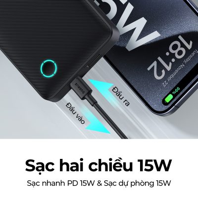 Sạc Dự Phòng Baseus Airpow Lite Power Bank 10000mAh 15W - Luôn kết nối và tràn đầy năng lượng với sạc dự phòng <strong>Baseus Airpow Lite Power Bank 10000mAh 15W</strong>. Với thiết kế siêu nhỏ gọn và trọng lượng nhẹ, sản phẩm dễ dàng nằm gọn trong túi xách hay balo của bạn. Dung lượng 10000mAh cung cấp đủ năng lượng cho 2-3 lần sạc đầy một chiếc smartphone thông thường, là cứu cánh hoàn hảo cho những ngày dài bận rộn. Công suất 15W đảm bảo dòng sạc ổn định và an toàn cho mọi thiết bị. Pin dự phòng được trang bị 2 cổng ra (USB-A & USB-C), cho phép bạn sạc cùng lúc 2 thiết bị tiện lợi. Tích hợp chip thông minh bảo vệ đa tầng, <strong>Baseus Airpow Lite Power Bank 10000mAh 15W</strong> là người bạn đồng hành đáng tin cậy cho mọi hành trình.
