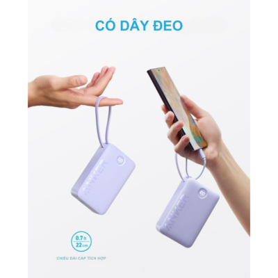 Pin Sạc Dự Phòng Anker A1647 - Anker 335 PowerCore 20.000mAh 22.5W A1647 Kèm Cáp USB-C - <strong>Pin Sạc Dự Phòng Anker 335 PowerCore A1647</strong> dung lượng 20.000mAh, công suất 22.5W, hỗ trợ sạc nhanh qua 3 cổng và cáp USB-C tích hợp. Tích hợp giá đỡ, móc treo, màn hình LED hiển thị phần trăm pin. <strong>A1647</strong> thiết kế nhỏ gọn, lý tưởng cho du lịch, công việc.
