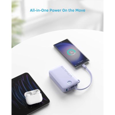 Pin Sạc Dự Phòng Anker A1647 - Anker 335 PowerCore 20.000mAh 22.5W A1647 Kèm Cáp USB-C - <strong>Pin Sạc Dự Phòng Anker 335 PowerCore A1647</strong> dung lượng 20.000mAh, công suất 22.5W, hỗ trợ sạc nhanh qua 3 cổng và cáp USB-C tích hợp. Tích hợp giá đỡ, móc treo, màn hình LED hiển thị phần trăm pin. <strong>A1647</strong> thiết kế nhỏ gọn, lý tưởng cho du lịch, công việc.
