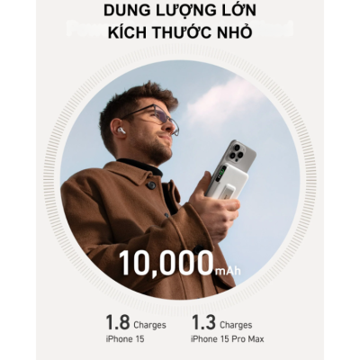 Pin Sạc Dự Phòng Anker A1654 - MagGo 10.000mAh 27W A1654 Qi2 15W Có Chân Đế - <strong>Pin Sạc Dự Phòng Anker MagGo A1654</strong> dung lượng 10.000mAh, sạc nhanh 27W qua USB-C, sạc không dây Qi2 15W cho iPhone 12/13/14/15/16. Tích hợp chân đế gập và màn hình thông minh hiển thị trạng thái sạc. <strong>A1654</strong> nhỏ gọn, MagSafe tương thích, lý tưởng cho du lịch và công việc.