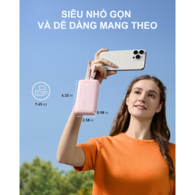 Pin Sạc Dự Phòng Anker A1680 - Anker Zolo 10.000mAh 30W A1680 Tích Hợp Cáp USB-C và Lightning - <strong>Pin Sạc Dự Phòng Anker Zolo A1680</strong> dung lượng 10.000mAh, sạc nhanh 30W qua cáp USB-C và 27W qua cáp Lightning MFi. Tích hợp cáp USB-C, Lightning, cổng USB-C, USB-A, sạc 4 thiết bị cùng lúc. <strong>A1680</strong> nhỏ gọn (221g), lý tưởng cho iPhone 15/16, Samsung.