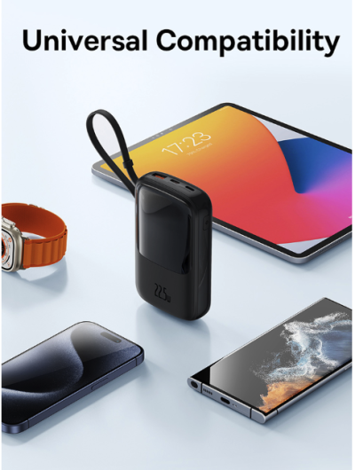 Sạc dự phòng hiệu Baseus Qpow Pro+ Digital Display Fast Charge 10000mAh 22.5W Type-C Edition - Hãy quên đi mớ dây cáp rối rắm! Sạc dự phòng <strong>Baseus Qpow Pro</strong>+ chính là giải pháp năng lượng "tất cả trong một" mà bạn cần. Với sợi cáp Type-C được tích hợp sẵn một cách thông minh, bạn sẽ không bao giờ phải lo lắng về việc quên mang theo cáp sạc. Dung lượng 10000mAh nhỏ gọn cùng công suất sạc nhanh 22.5W mạnh mẽ giúp nạp đầy năng lượng cho các thiết bị của bạn trong chớp mắt. Màn hình LED kỹ thuật số hiển thị chính xác dung lượng pin còn lại, giúp bạn luôn chủ động trong mọi tình huống. Nhỏ gọn, mạnh mẽ và siêu tiện lợi, <strong>Baseus Qpow Pro</strong>+ là người bạn đồng hành không thể thiếu cho cuộc sống năng động.