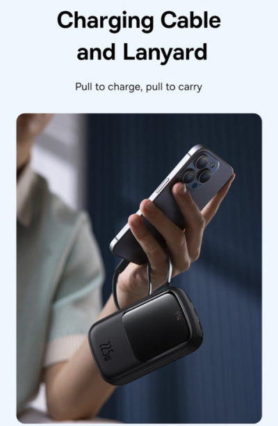 Sạc dự phòng hiệu Baseus Qpow Pro+ Digital Display Fast Charge 10000mAh 22.5W Type-C Edition - Hãy quên đi mớ dây cáp rối rắm! Sạc dự phòng <strong>Baseus Qpow Pro</strong>+ chính là giải pháp năng lượng "tất cả trong một" mà bạn cần. Với sợi cáp Type-C được tích hợp sẵn một cách thông minh, bạn sẽ không bao giờ phải lo lắng về việc quên mang theo cáp sạc. Dung lượng 10000mAh nhỏ gọn cùng công suất sạc nhanh 22.5W mạnh mẽ giúp nạp đầy năng lượng cho các thiết bị của bạn trong chớp mắt. Màn hình LED kỹ thuật số hiển thị chính xác dung lượng pin còn lại, giúp bạn luôn chủ động trong mọi tình huống. Nhỏ gọn, mạnh mẽ và siêu tiện lợi, <strong>Baseus Qpow Pro</strong>+ là người bạn đồng hành không thể thiếu cho cuộc sống năng động.