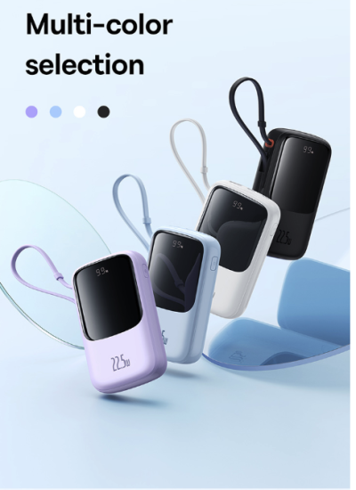 Sạc dự phòng hiệu Baseus Qpow Pro+ Digital Display Fast Charge 10000mAh 22.5W Type-C Edition - Hãy quên đi mớ dây cáp rối rắm! Sạc dự phòng <strong>Baseus Qpow Pro</strong>+ chính là giải pháp năng lượng "tất cả trong một" mà bạn cần. Với sợi cáp Type-C được tích hợp sẵn một cách thông minh, bạn sẽ không bao giờ phải lo lắng về việc quên mang theo cáp sạc. Dung lượng 10000mAh nhỏ gọn cùng công suất sạc nhanh 22.5W mạnh mẽ giúp nạp đầy năng lượng cho các thiết bị của bạn trong chớp mắt. Màn hình LED kỹ thuật số hiển thị chính xác dung lượng pin còn lại, giúp bạn luôn chủ động trong mọi tình huống. Nhỏ gọn, mạnh mẽ và siêu tiện lợi, <strong>Baseus Qpow Pro</strong>+ là người bạn đồng hành không thể thiếu cho cuộc sống năng động.
