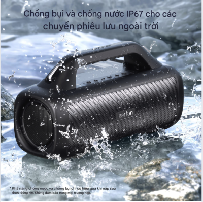 Loa Bluetooth Earfun Uboom X - Trải nghiệm sức mạnh âm thanh toàn diện với loa Bluetooth <strong>Earfun Uboom X</strong>. Được thiết kế để trở thành chiếc loa tất cả trong một, sản phẩm mang đến âm thanh 360° sống động với công suất 80W bùng nổ và công nghệ XBass độc quyền cho âm trầm sâu lắng. Thắp sáng mọi không gian với hệ thống đèn LED RGB tùy chỉnh, đồng bộ theo điệu nhạc. Với thiết kế siêu bền, chuẩn chống nước IP67, thời lượng pin 30 giờ cùng chức năng sạc dự phòng, <strong>Earfun Uboom X</strong> là người bạn đồng hành lý tưởng cho mọi bữa tiệc, mọi chuyến phiêu lưu, từ trong nhà ra đến ngoài trời.