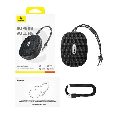 Loa bluetooth hiệu Baseus AeQur 35 Pro Air Portable - Mang âm nhạc đỉnh cao đến mọi nơi với loa Bluetooth di động <strong>Baseus AeQur 35 Pro</strong>. Với thiết kế "Air Portable" siêu nhỏ gọn và dây đeo tiện lợi, đây là người bạn đồng hành lý tưởng cho mọi chuyến đi. Đừng để kích thước đánh lừa bạn, loa mang đến chất âm 360° mạnh mẽ, sống động với dải bass uy lực nhờ công nghệ âm thanh tiên tiến. Chuẩn chống nước IPX5 giúp bạn tự tin sử dụng ngoài trời mà không lo mưa hay tia nước bắn. Kết nối hai loa với chế độ TWS để nhân đôi sức mạnh, tạo nên một sân khấu âm thanh thực thụ. Với thời lượng pin dài, <strong>Baseus AeQur 35 Pro</strong> sẵn sàng cho mọi cuộc vui, mọi hành trình của bạn.
