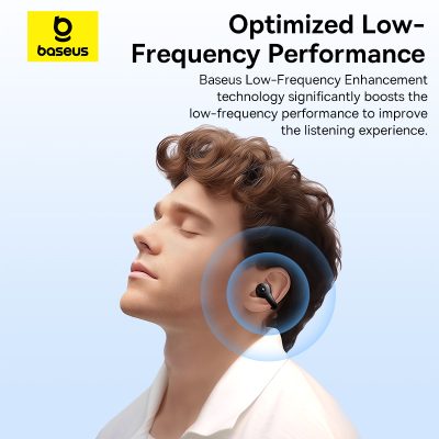 Tai nghe không dây hiệu Baseus AirGo AS01 Open-Ear - Trải nghiệm âm nhạc theo một cách hoàn toàn mới với tai nghe không dây <strong>Baseus AirGo AS01</strong>. Sở hữu thiết kế vành tai mở (Open-Ear) đột phá, tai nghe không nhét vào trong ống tai, mang lại sự thoải mái tuyệt đối và cho phép bạn luôn nhận biết được môi trường xung quanh, đảm bảo an toàn khi di chuyển. Công nghệ âm thanh định hướng mang lại chất âm rõ ràng, trong khi hệ thống 2 micro và thuật toán chống ồn AI đảm bảo cuộc gọi trong như pha lê. Với kết nối Bluetooth 5.3 ổn định, pin bền bỉ 25 giờ và chuẩn chống nước IPX4, <strong>Baseus AirGo AS01</strong> là người bạn đồng hành hoàn hảo cho những người yêu thể thao, làm việc tại văn phòng và cuộc sống năng động.