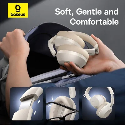 Tai nghe chụp tai Baseus Bass 35 Max - Đắm chìm trong thế giới âm bass mạnh mẽ với tai nghe chụp tai không dây <strong>Baseus Bass 35 Max</strong>. Được thiết kế dành cho các tín đồ âm nhạc, tai nghe mang đến chất âm bùng nổ với dải bass sâu lắng và uy lực nhờ màng loa dynamic 40mm. Tận hưởng âm nhạc không giới hạn với thời lượng pin cực khủng lên đến 50 giờ, đủ sức cho cả tuần sử dụng. Thiết kế siêu nhẹ cùng đệm tai protein êm ái đảm bảo sự thoải mái tối đa khi đeo trong thời gian dài. Kết nối ổn định qua Bluetooth 5.3 và chế độ độ trễ thấp, <strong>Baseus Bass 35 Max</strong> là sự lựa chọn hoàn hảo để nâng tầm trải nghiệm nghe nhạc, xem phim và chơi game của bạn.