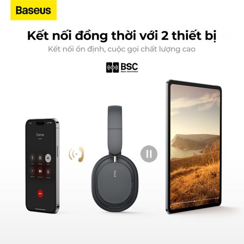 Tai Nghe Chụp Tai Không Dây Baseus Bowie D05 - Chống Ồn, Âm Thanh Hi-Fi, Pin 70 Giờ, Độ Trễ Thấp Chơi Game - Hình ảnh 4