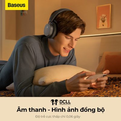 Tai Nghe Chụp Tai Không Dây Baseus Bowie D05 - Chống Ồn, Âm Thanh Hi-Fi, Pin 70 Giờ, Độ Trễ Thấp Chơi Game - Tận hưởng không gian âm nhạc riêng tư và đắm chìm trong thế giới game với tai nghe chụp tai <strong>Baseus Bowie D05</strong>. Nổi bật với thời lượng pin cực khủng lên đến 70 giờ, bạn có thể nghe nhạc cả tuần mà không cần lo lắng về việc sạc pin. Màng loa dynamic 40mm mang đến chất âm Hi-Fi sống động, bass sâu và treble chi tiết. Kích hoạt chế độ gaming với độ trễ siêu thấp chỉ 0.06s, cho trải nghiệm chơi game và xem phim đồng bộ hoàn hảo. Thiết kế chụp tai công thái học, siêu nhẹ cùng đệm tai protein mềm mại đảm bảo sự thoải mái tối đa khi đeo trong thời gian dài. <strong>Baseus Bowie D05</strong> hỗ trợ kết nối kép không dây/có dây linh hoạt, là lựa chọn hoàn hảo cho mọi nhu cầu.