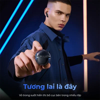 Tai nghe Bluetooth Baseus Bowie E5x - Phá vỡ mọi giới hạn thiết kế với tai nghe Bluetooth <strong>Baseus Bowie E5x</strong>. Gây ấn tượng mạnh mẽ ngay từ cái nhìn đầu tiên với lớp vỏ trong suốt độc đáo, để lộ các vi mạch tinh xảo bên trong. Thiết kế hình giọt nước siêu nhỏ gọn, ôm khít vào tai mang lại cảm giác đeo thoải mái suốt cả ngày. Tận hưởng kết nối không dây ổn định và mượt mà với công nghệ Bluetooth 5.3 mới nhất, cùng tổng thời lượng pin lên đến 25 giờ. Công nghệ sạc nhanh cho phép bạn nghe nhạc 2 giờ chỉ với 10 phút sạc. Chế độ độ trễ thấp 0.06s và khả năng tùy chỉnh qua App Baseus biến <strong>Baseus Bowie E5x</strong> trở thành lựa chọn hoàn hảo, kết hợp đỉnh cao giữa công nghệ và nghệ thuật.