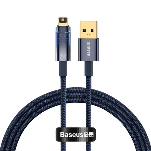 Cáp sạc nhanh tự ngắt hiệu Baseus Explorer Series USB to IP 2.4A 1m