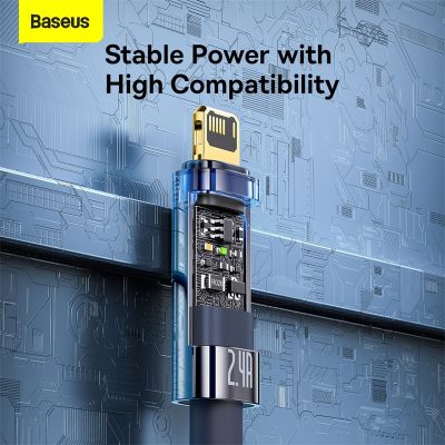 Cáp sạc nhanh tự ngắt hiệu Baseus Explorer Series USB to IP 2.4A 1m - Bạn lo lắng về việc sạc iPhone qua đêm sẽ làm chai pin? Cáp sạc <strong>Baseus Explorer Series</strong> là giải pháp hoàn hảo dành cho bạn! Được trang bị chip tự ngắt thông minh, cáp sẽ tự động ngắt nguồn điện sau khi thiết bị được sạc đầy, bảo vệ tuổi thọ pin một cách tối ưu. Đèn LED báo trạng thái trực quan giúp bạn dễ dàng nhận biết khi nào quá trình sạc hoàn tất. Cung cấp dòng sạc nhanh và ổn định 2.4A, kết hợp với thiết kế dây dù bện và đầu cắm hợp kim sang trọng, siêu bền bỉ. Hãy chọn cáp <strong>Baseus Explorer Series</strong> để sạc an toàn, ngủ an tâm và giữ cho chiếc iPhone của bạn luôn khỏe mạnh.