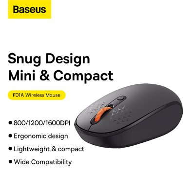 Chuột máy tính không dây hiệu Baseus F01B Tri-Mode - Giải phóng không gian làm việc và tối ưu hiệu suất với chuột không dây <strong>Baseus F01B</strong> Tri-Mode. Với khả năng kết nối 3 chế độ (Bluetooth 5.0, Bluetooth 3.0 & 2.4GHz Dongle), bạn có thể dễ dàng chuyển đổi qua lại giữa 3 thiết bị như laptop, máy tính bảng và PC chỉ bằng một nút nhấn. Công nghệ click yên tĩnh (silent click) giúp bạn làm việc trong sự tĩnh lặng tuyệt đối mà không làm phiền người khác. Thiết kế công thái học đối xứng, siêu mỏng, vừa vặn hoàn hảo trong lòng bàn tay, mang lại sự thoải mái khi sử dụng trong thời gian dài. Tùy chỉnh độ nhạy với 3 mức DPI (800/1200/1600), chuột không dây <strong>Baseus F01B</strong> là sự lựa chọn hoàn hảo cho một không gian làm việc hiện đại, linh hoạt và hiệu quả.