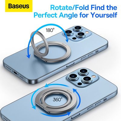 Giá đỡ vòng kim loại hiệu Baseus Halo Series Foldable Metal Ring (Single-ring) - Trải nghiệm sự tiện lợi và phong cách tối thượng với giá đỡ <strong>Baseus Halo Series Foldable Metal Ring</strong>. Đây là giải pháp 3-trong-1 hoàn hảo: giúp bạn cầm nắm điện thoại chắc chắn hơn, chống rơi vỡ; làm chân đế rảnh tay để xem phim, video call; và tương thích với các loại giá đỡ từ tính trên ô tô. Được chế tác từ hợp kim kẽm cao cấp, sản phẩm có thiết kế siêu mỏng, có thể gấp gọn hoàn toàn vào mặt lưng, không gây cộm khi đút túi. Vòng xoay 360° và gập 180° linh hoạt giúp bạn điều chỉnh mọi góc nhìn. Nâng tầm trải nghiệm sử dụng smartphone của bạn với <strong>Baseus Halo Series Foldable Metal Ring</strong> - một phụ kiện nhỏ gọn nhưng đầy quyền năng.