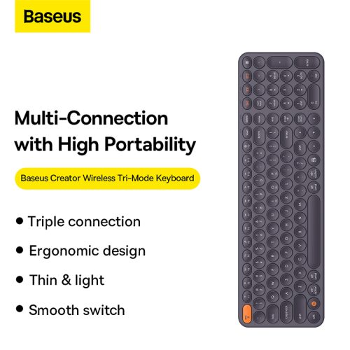 Bàn phím không dây hiệu Baseus K01A Tri-Mode - Hình ảnh 4