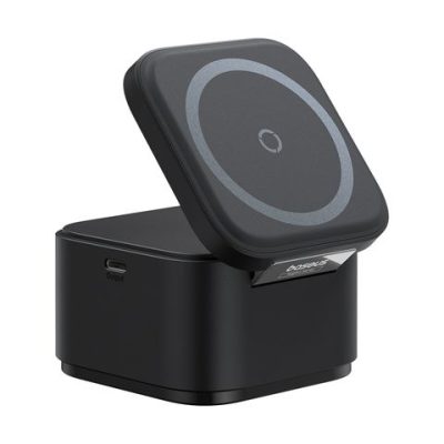 Baseus MagPro 2-in-1 Magnetic Wireless Charger 25W Cosmic Black - Tối giản không gian sạc của bạn với đế sạc không dây từ tính <strong>Baseus MagPro 2-in-1</strong>. Giải pháp hoàn hảo cho hệ sinh thái Apple, cho phép bạn sạc đồng thời iPhone (tương thích MagSafe) và AirPods (hoặc điện thoại phụ hỗ trợ sạc không dây) một cách nhanh chóng và tiện lợi. Với tổng công suất lên đến 25W, lực hít từ tính cực mạnh và thiết kế gập gọn 60° linh hoạt, sản phẩm không chỉ là một thiết bị sạc mà còn là một giá đỡ điện thoại thanh lịch. Màu Đen Vũ Trụ (Cosmic Black) tinh tế cùng các tính năng an toàn đa tầng biến <strong>Baseus MagPro 2-in-1</strong> trở thành phụ kiện không thể thiếu trên bàn làm việc hoặc tủ đầu giường của bạn.