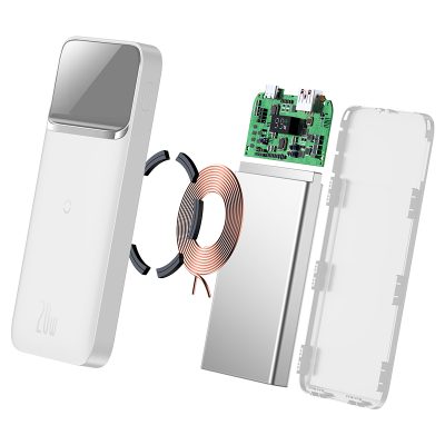 Sạc Dự Phòng Không Dây Baseus Magnetic Fast Charging 10000mAh 20W - Hít Từ Tính, Màn Hình LED, Sạc Nhanh PD Cho iPhone - Trải nghiệm sự tự do sạc không dây đích thực với pin sạc dự phòng <strong>Baseus Magnetic Fast</strong> Charging 10000mAh 20W. Với lực hít từ tính cực mạnh, pin tự động căn chỉnh và bám chắc vào mặt lưng iPhone (từ dòng 12 trở lên), cho phép bạn vừa sạc vừa sử dụng điện thoại một cách thoải mái. Công nghệ sạc nhanh không dây lên đến 15W và sạc nhanh có dây Power Delivery 20W qua cổng Type-C giúp nạp đầy 60% pin chỉ trong 30 phút. Dung lượng 10000mAh cung cấp năng lượng bền bỉ cho cả ngày dài. Màn hình LED kỹ thuật số hiển thị chính xác % pin còn lại, giúp bạn luôn chủ động. Sạc <strong>Baseus Magnetic Fast</strong> là giải pháp năng lượng không dây hoàn hảo, kết hợp giữa tốc độ, sự tiện lợi và thiết kế thời trang.