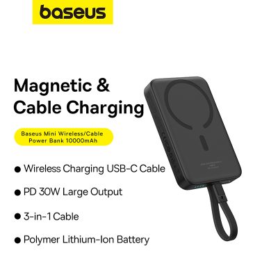 Sạc dự phòng không dây hiệu Baseus Magnetic Mini Fast Charge Type-C Edition 10000mAh 30W - Tạm biệt sự cồng kềnh với pin sạc dự phòng <strong>Baseus Magnetic Mini</strong> 10000mAh 30W! Đây là giải pháp năng lượng tối ưu, kết hợp thiết kế siêu nhỏ gọn (nhỏ hơn cả iPhone Mini) và sức mạnh sạc nhanh PD 30W đột phá. Lực hít từ tính cực mạnh bám chắc vào mặt lưng iPhone, cho phép bạn vừa sạc không dây, vừa sử dụng điện thoại thoải mái. Công suất 30W đủ sức sạc nhanh cho cả iPhone, các dòng flagship Android và thậm chí là MacBook Air. Dung lượng 10000mAh bền bỉ cùng màn hình LED kỹ thuật số hiển thị chính xác % pin. <strong>Baseus Magnetic Mini</strong> là sự lựa chọn hoàn hảo cho người dùng tìm kiếm sức mạnh, sự tiện lợi và tính di động tối đa.