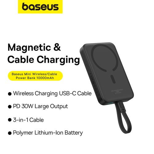 Sạc dự phòng không dây hiệu Baseus Magnetic Mini Fast Charge Type-C Edition 10000mAh 30W - Hình ảnh 10