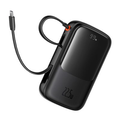 Sạc dự phòng hiệu Baseus Qpow Pro+ Digital Display Fast Charge 10000mAh 22.5W Type-C Edition - Hãy quên đi mớ dây cáp rối rắm! Sạc dự phòng <strong>Baseus Qpow Pro</strong>+ chính là giải pháp năng lượng "tất cả trong một" mà bạn cần. Với sợi cáp Type-C được tích hợp sẵn một cách thông minh, bạn sẽ không bao giờ phải lo lắng về việc quên mang theo cáp sạc. Dung lượng 10000mAh nhỏ gọn cùng công suất sạc nhanh 22.5W mạnh mẽ giúp nạp đầy năng lượng cho các thiết bị của bạn trong chớp mắt. Màn hình LED kỹ thuật số hiển thị chính xác dung lượng pin còn lại, giúp bạn luôn chủ động trong mọi tình huống. Nhỏ gọn, mạnh mẽ và siêu tiện lợi, <strong>Baseus Qpow Pro</strong>+ là người bạn đồng hành không thể thiếu cho cuộc sống năng động.