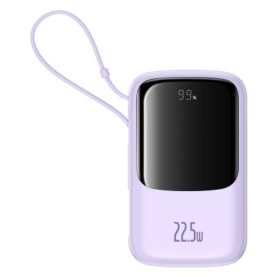 Sạc dự phòng hiệu Baseus Qpow Pro+ Digital Display Fast Charge 10000mAh 22.5W Type-C Edition - Hãy quên đi mớ dây cáp rối rắm! Sạc dự phòng <strong>Baseus Qpow Pro</strong>+ chính là giải pháp năng lượng "tất cả trong một" mà bạn cần. Với sợi cáp Type-C được tích hợp sẵn một cách thông minh, bạn sẽ không bao giờ phải lo lắng về việc quên mang theo cáp sạc. Dung lượng 10000mAh nhỏ gọn cùng công suất sạc nhanh 22.5W mạnh mẽ giúp nạp đầy năng lượng cho các thiết bị của bạn trong chớp mắt. Màn hình LED kỹ thuật số hiển thị chính xác dung lượng pin còn lại, giúp bạn luôn chủ động trong mọi tình huống. Nhỏ gọn, mạnh mẽ và siêu tiện lợi, <strong>Baseus Qpow Pro</strong>+ là người bạn đồng hành không thể thiếu cho cuộc sống năng động.