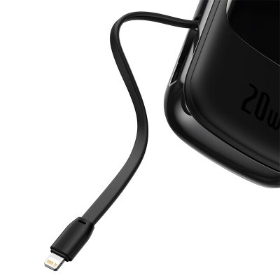 Sạc dự phòng hiệu Baseus Qpow Pro Digital Display Fast Charge 20000mAh 20W iP Edition - Bạn mệt mỏi vì phải luôn nhớ mang theo cáp sạc? Pin sạc dự phòng <strong>Baseus Qpow Pro</strong> chính là giải pháp tối ưu dành cho bạn! Với thiết kế độc đáo tích hợp sẵn cáp Lightning, bạn có thể sạc nhanh iPhone của mình mọi lúc mọi nơi mà không cần dây nhợ lằng nhằng. Công suất sạc nhanh Power Delivery 20W giúp nạp đầy 60% pin chỉ trong 30 phút. Dung lượng khủng 20000mAh đảm bảo năng lượng cho nhiều ngày sử dụng, lý tưởng cho những chuyến đi dài. Màn hình LED kỹ thuật số hiển thị chính xác % pin còn lại, giúp bạn luôn chủ động. Sạc cùng lúc 3 thiết bị với 3 cổng ra tiện lợi. <strong>Baseus Qpow Pro</strong> là sự kết hợp hoàn hảo giữa sức mạnh, sự tiện lợi và phong cách.