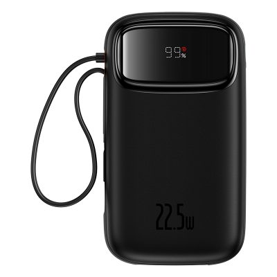 Sạc dự phòng hiệu Baseus Qpow2 Dual-Cable Digital Display Fast Charge 20000mAh 22.5W