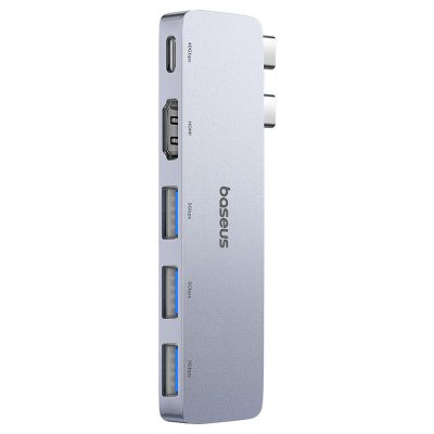 Thiết bị mở rộng hiệu Baseus UltraJoy Series 5-Port (Direct-Link Type) (USB-C*2 to USB-C 40Gbps*1+HDMI 4K@30Hz*1+USB3.0*3)