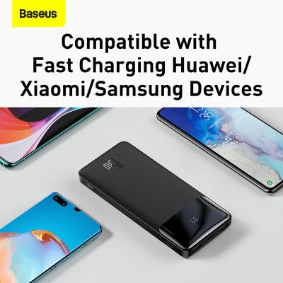 Sạc dự phòng hiệu Baseus Bipow Digital Display 20000mAh 15W - Luôn kết nối và tràn đầy năng lượng với pin sạc dự phòng <strong>Baseus Bipow Digital Display 20000mAh 15W</strong>. Sở hữu dung lượng khủng 20000mAh, sản phẩm là nguồn năng lượng dồi dào cho nhiều ngày sử dụng, lý tưởng cho những chuyến đi dài hay khi bạn phải di chuyển liên tục. Màn hình LED kỹ thuật số hiển thị chính xác % pin còn lại, giúp bạn dễ dàng kiểm soát năng lượng. Với công suất sạc 15W và khả năng sạc cùng lúc 3 thiết bị qua 3 cổng ra tiện lợi, đây là giải pháp năng lượng hiệu quả cho smartphone, máy tính bảng và tai nghe của bạn. Thiết kế tối giản, bề mặt chống trượt tinh tế, <strong>Baseus Bipow Digital Display 20000mAh 15W</strong> là người bạn đồng hành đáng tin cậy cho mọi nhu cầu.
