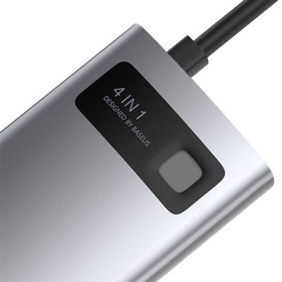 Cổng chuyển đổi Baseus Metal Gleam Hub Type C 4-IN-1 - Mở khóa toàn bộ tiềm năng kết nối của MacBook, laptop với Hub chuyển đổi <strong>Baseus Metal Gleam Hub Type C 4-IN-1</strong>. Với thiết kế vỏ nhôm sang trọng và siêu nhỏ gọn, sản phẩm biến một cổng Type-C duy nhất thành 4 cổng mạnh mẽ: 3 cổng USB 3.0 tốc độ cao 5Gbps và 1 cổng sạc nhanh Power Delivery (PD) 100W. Giờ đây, bạn có thể vừa sạc laptop với công suất tối đa, vừa kết nối cùng lúc chuột, bàn phím, ổ cứng, USB và nhiều thiết bị ngoại vi khác. Tốc độ truyền dữ liệu siêu nhanh giúp sao chép file dung lượng lớn chỉ trong vài giây. <strong>Baseus Metal Gleam Hub Type C 4-IN-1</strong> là giải pháp hoàn hảo để tối ưu hóa không gian làm việc, nâng cao hiệu suất và mang lại sự tiện lợi tối đa.