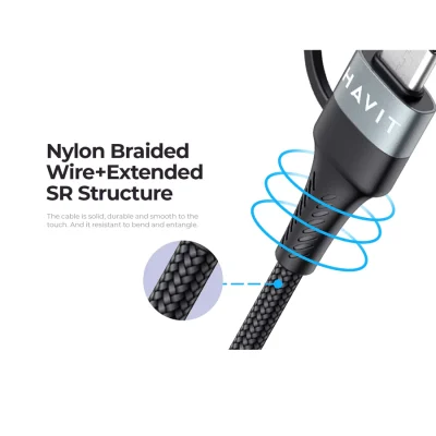 Cáp Sạc Nhanh 4in1 HAVIT CB6244, Sạc Nhanh PD 60W, Độ Dài 1m - BH 12 Tháng - Tối giản hóa thế giới công nghệ của bạn với cáp sạc nhanh 4 trong 1 <strong>HAVIT CB6244</strong>. Đây là sợi cáp đa năng tối thượng, có khả năng biến đổi linh hoạt để sạc cho mọi thiết bị của bạn, từ Type-C to Type-C, Type-C to Lightning, USB-A to Type-C cho đến USB-A to Lightning. Hỗ trợ công suất sạc nhanh Power Delivery (PD) lên đến 60W, sản phẩm đủ sức nạp năng lượng cho cả MacBook Air, iPad Pro và sạc nhanh cho iPhone. Với thiết kế vỏ bọc dù bện cao cấp chống rối, chống đứt gãy và chính sách bảo hành 12 tháng uy tín, <strong>HAVIT CB6244</strong> là sợi cáp duy nhất bạn cần cho mọi chuyến đi và không gian làm việc.